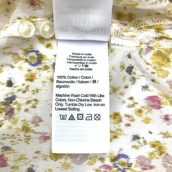 J. CREW Cotton-Voile Button-Front Top Women XL Soft Posies Cottage Fairy Preppy - Picture 11 of 14